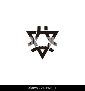 letter v triangle link curve line simple logo vector Stock Vector