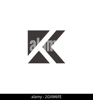 letter tk simple geometric square arrow logo vector Stock Vector