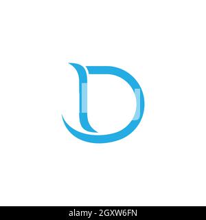 letter ld simple curves geometric logo vector Stock Vector