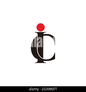 letter ic simple overlapping fonts colorful logo vector Stock Vector