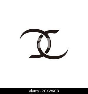 letter dc curves simple abstract loop logo vector Stock Vector
