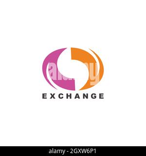 circle exchange arrows motion design simple geometric logo vector Stock Vector