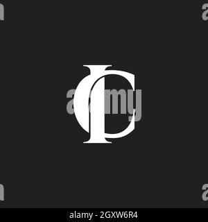 letter ci simple linked geometric logo vector Stock Vector