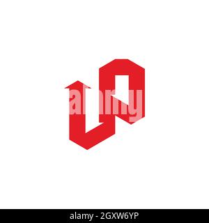 letter up arrow 3d flat geometric design logo vector Stock Vector