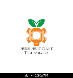 fruit plants agriculture technology symbol logo vector Stock Vector