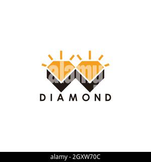 letter w simple geometric shine diamond logo vector Stock Vector