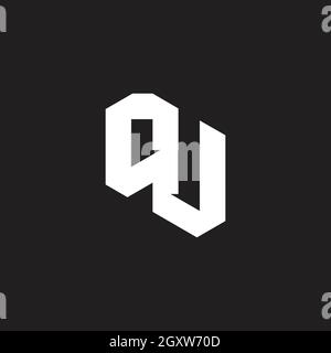 letter qu 3d flat geometric design logo vector Stock Vector