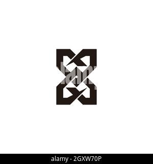 abstract linked home shape overlapping line logo vector Stock Vector