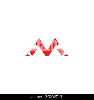 letter md abstract geometric negative space logo vector Stock Vector