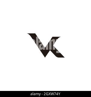 letter vk simple geometric link line logo vector Stock Vector