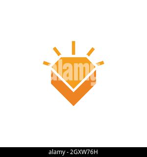 letter v simple geometric shine diamond logo vector Stock Vector
