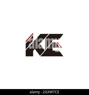 letter ke simple linked geometric colorful logo vector Stock Vector