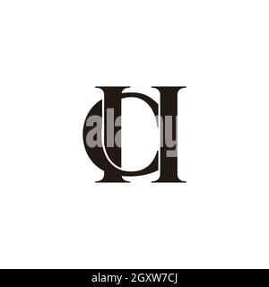 letter ch simple link fonts flat overlapping logo vector Stock Vector