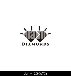 simple diamond group object geometric logo vector Stock Vector