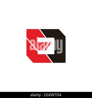 letter ec simple geometric slice colorful design logo vector Stock Vector