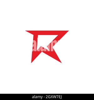 letter r outline geometric design logo vector Stock Vector