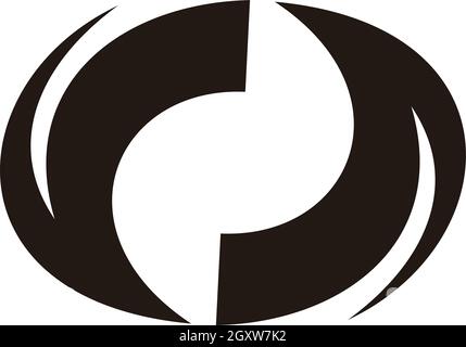 circle 3d flat motion round arrows movement design logo vector Stock Vector