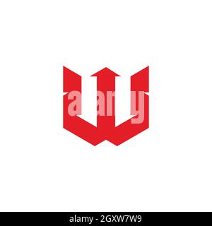 WW Monogram logo letter with triangle play button shape hexagonal ...