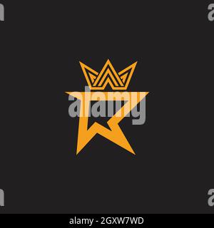 letter r triangle stripes crown geometric design logo vector Stock Vector