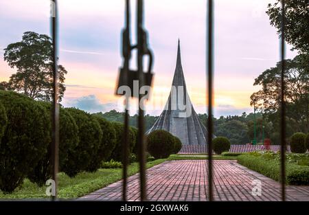 lock in door of  National Martyrs' Memorial of Bangladesh  . Stock Photo