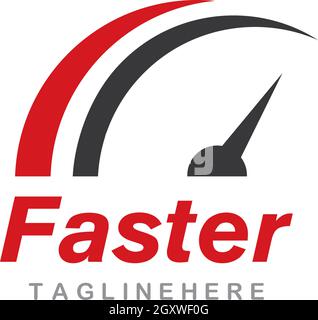 Faster Logo Template vector icon illustration design Stock Vector