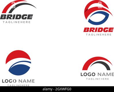 Bridge ilustration logo vector template Stock Vector