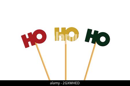 Ho ho ho and Merry Christmas card or banner with colorful typography design. Stock Vector