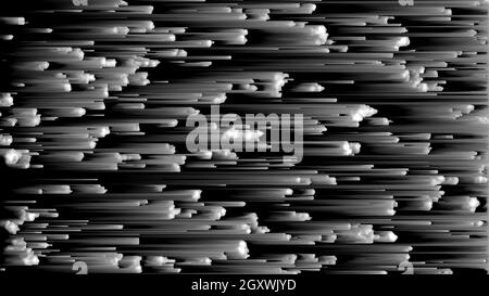 Digital 3d render distortion with chaotic stretching geometric stripes and lines. Dynamic errors broadcasting and playing video files with broken stat Stock Photo