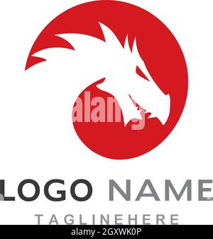 Head Dragon logo template vector illustration Stock Vector