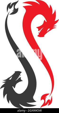 Dragon logo template vector illustration Stock Vector