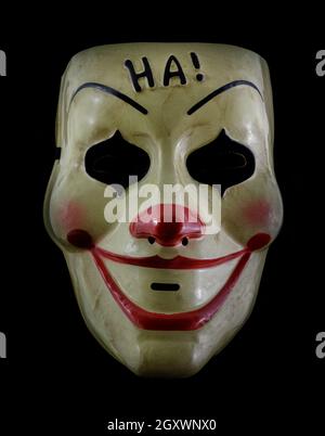 Ha Ha Mask Isolated Against Black Background Stock Photo