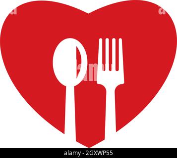 Love food logo vector template Stock Vector