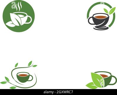 Green Tea logo vector icon template Stock Vector