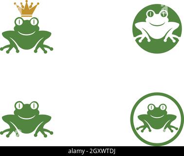 Frog Logo Template vector illustration Stock Vector