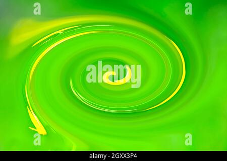 colorful spiral in green and yellow Stock Photo