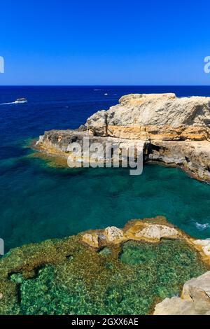 Southernmost place in Puglia, Punta Ristola, Castrignano del Capo, Apulia, Italy Stock Photo