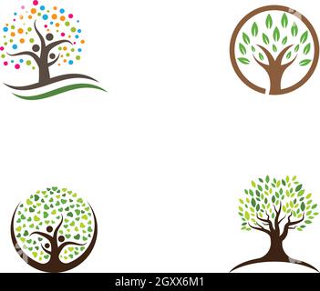 family tree logo template vector illustration Stock Vector Image & Art ...