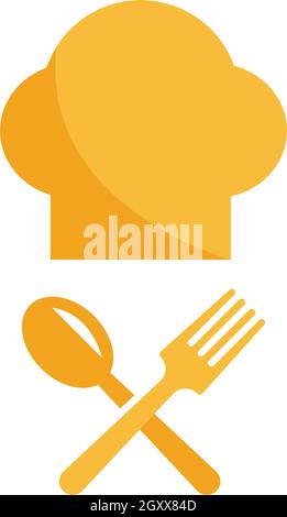 hat chef kitchen set logo template vector illustration Stock Vector