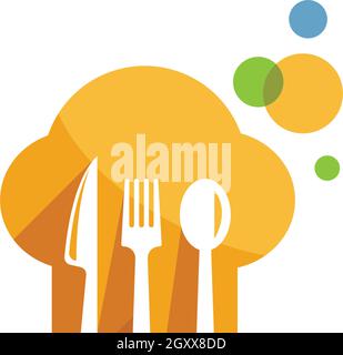 hat chef kitchen set logo template vector illustration Stock Vector