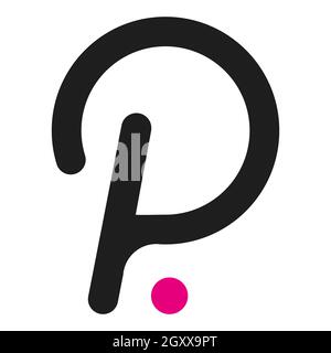 Polkadot DOT token symbol cryptocurrency logo, coin icon isolated on white background. Vector illustration. Stock Vector