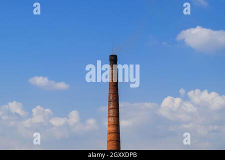 Brick brick factory furnace tube. Pipe kiln. Stock Photo