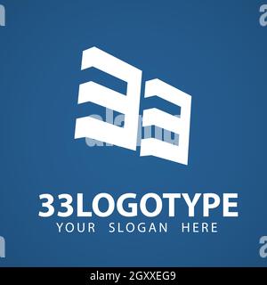 33 3 3 Number Logo Design. Creative Minimal Modern logo design. Universal elegant emblem. Premium future business finance logotype. Graphic Number Sym Stock Photo