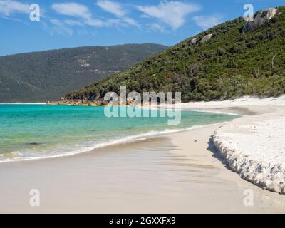 Sandy beach in Little Waterloo Bay - Wilsons Promontory, Victoria, Australia Stock Photo