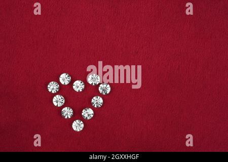 Heart made of rhinestones, can be used as background Stock Photo