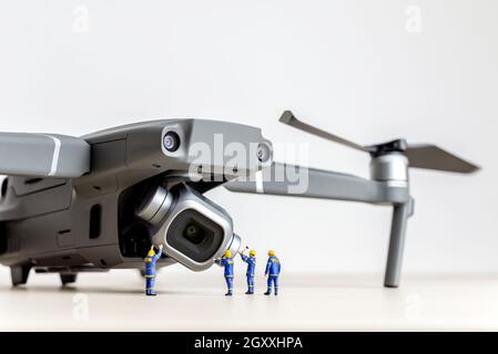 Drone inspection and maintenance team Stock Photo - Alamy