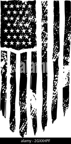 American Flag In Grunge Style Design Element For Logo Label Sign Emblem Poster Vector Illustration Stock Vector Image Art Alamy