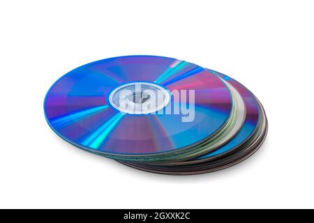 Cd Rom Stack stack of cd roms. CD & DVD disk on white background Stock Photo - Alamy