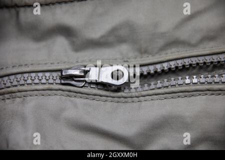 light gray jacket with zipper Stock Photo