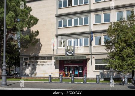 Gorizia, Italy. May 21, 2021.  External view of the building which houses the National Institute of Social Security Stock Photo