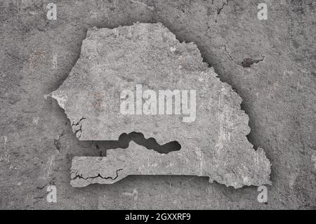 Map of Senegal on weathered concrete Stock Photo - Alamy